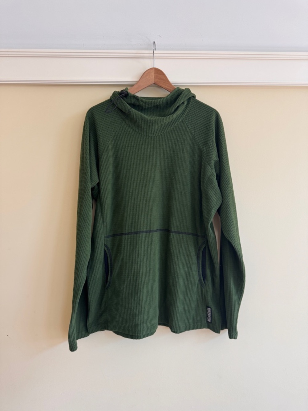 Melanzana Micro Grid Hoodie Men’s L | Olive Green | Made in Leadville CO | Rare